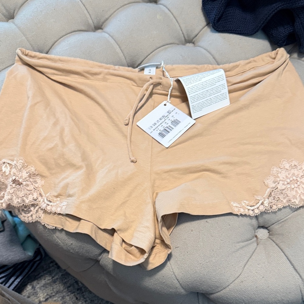 La Perla Tan Lace Pajama Shorts